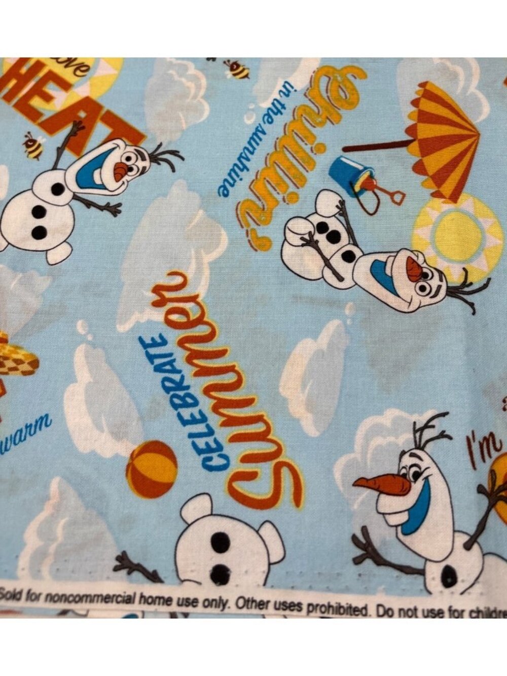 Disney Olaf Frozen II 1/2 yard x 44" Quilting Cotton Fabric Celebrate Summer